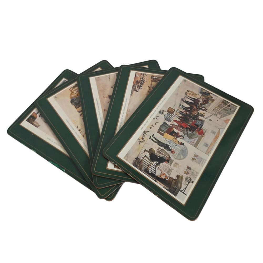Vintage Pimpernel Nicholas Nickleby Cork Back Placemats Set of 5 England